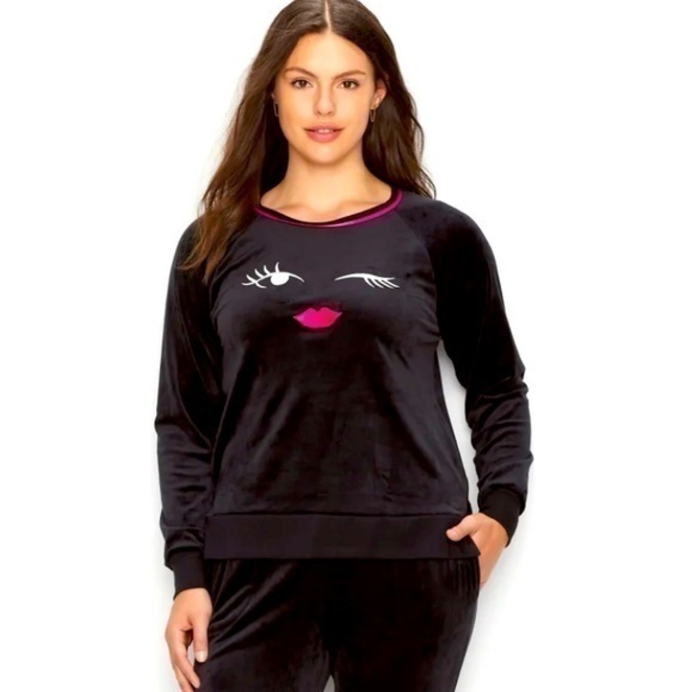 Kate Spade Velour Sweatshirt Little Black Wink Live Show Listing